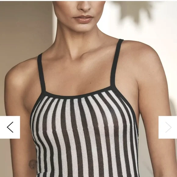 SOLID & STRIPED black white The Kayle Sleeveless Midi Dress M - Picture 3 of 5